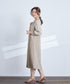【ストレッチジョーゼット】 シフォン袖ワンピース